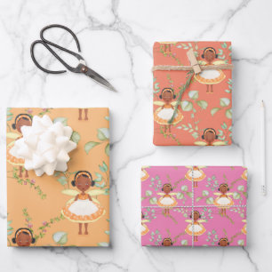 Feuille De Papier Cadeau Fée afro-américaine