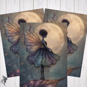 Feuille De Papier Cadeau Fée de Clair de Lune Enchanté Fantaisie Aquarelle