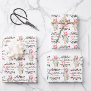 Feuille De Papier Cadeau Félicitations à la grossesse Envelopper les feuill