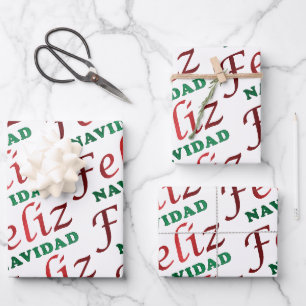 Feuille De Papier Cadeau Feliz Navidad