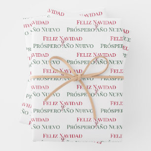 Feuille De Papier Cadeau Feliz Navidad y Prospero Año Nuevo