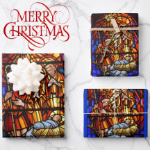 Fenêtre en verre tendu Nativité Bébé Jésus Noël