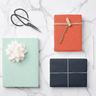 Feuille De Papier Cadeau festif étoilé rouge, bleu pastel, marine