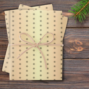 Feuille De Papier Cadeau Festif Golden Metallic Snowflake Noël
