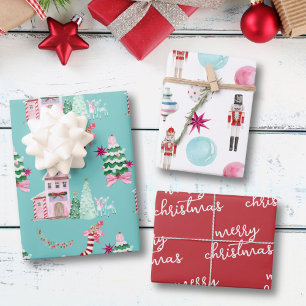 Feuille De Papier Cadeau Festif Noël coloré