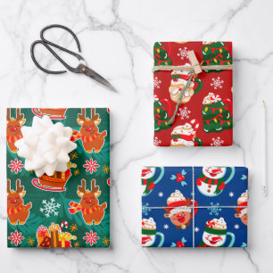 Feuille De Papier Cadeau Festif Noël Père Noël Cocoa
