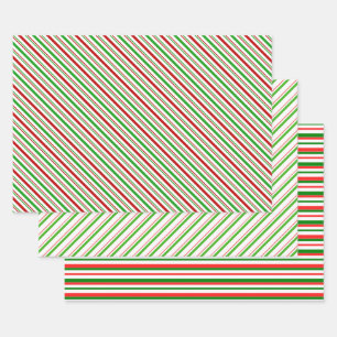 Feuille De Papier Cadeau Festif rouge, blanc, vert Motif style Noël