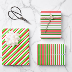Feuille De Papier Cadeau Festif Rouge, Blanc, Vert Style de Noël