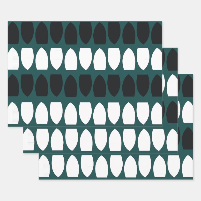 Feuille De Papier Cadeau Festive de Motif géométrique (Lot)