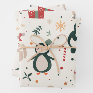 Feuille De Papier Cadeau Festive Friends