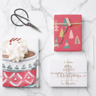 Feuille De Papier Cadeau Festive Personalized Hot Cocoa Christmas 