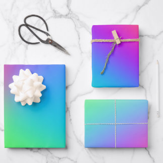 Feuille De Papier Cadeau Fête d'anniversaire Rainbow Ombres