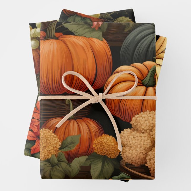 Feuille De Papier Cadeau Fête d'automne (En situation)