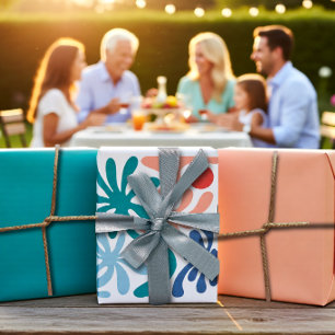 Feuille De Papier Cadeau Fête de famille et d'été aux palmiers tropicaux & 