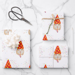 Feuille De Papier Cadeau Fête de hamster - Animaux ayant une fête