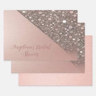 Feuille De Papier Cadeau Fête de mariage élégante rose gold