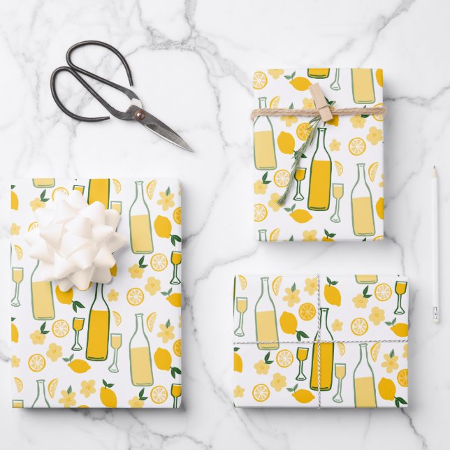Feuille De Papier Cadeau Fête de Mariage Fête des Citrons Limonade au Limon (Recto)