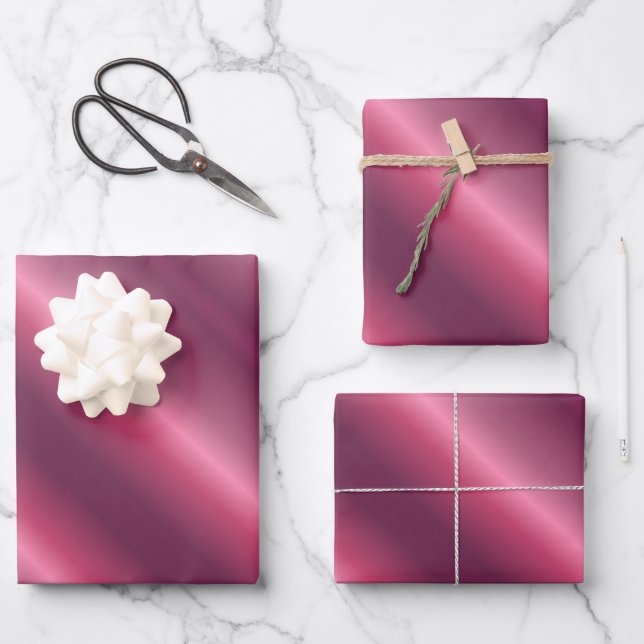Feuille De Papier Cadeau Fête de Noël Anniversaire Bordeaux Brillant (Recto)
