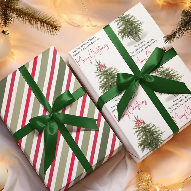 Feuille De Papier Cadeau Fête de Noël Arbre de Noël (Whimsical Merry Christmas holiday custom wrapping paper. )