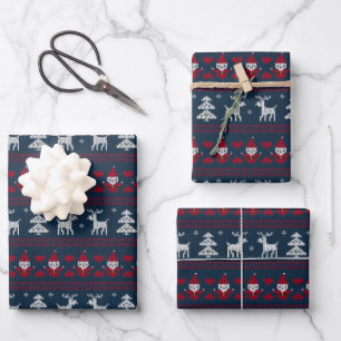 Feuille De Papier Cadeau fête de Noël carrelée et moche