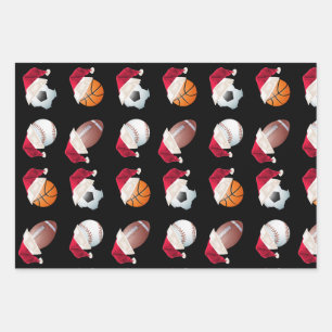 Feuille De Papier Cadeau Fête de Noël de Noël de Baller Sports Funny Pè