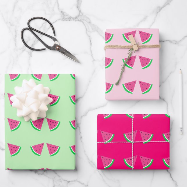 Feuille De Papier Cadeau Fête de pastèque (Recto)