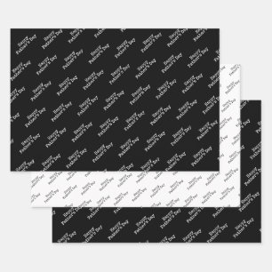 Feuille De Papier Cadeau "Fête des pères heureuse" Arrière - plan noir et b