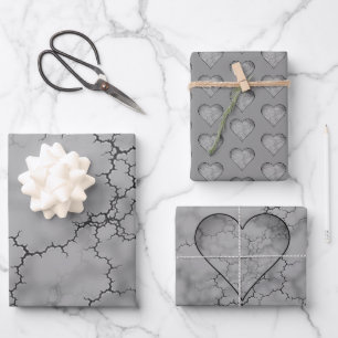 Feuille De Papier Cadeau Fête des pères Motif en marbre gris