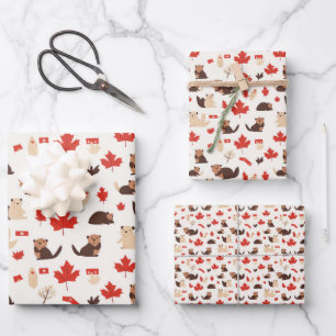 Feuille De Papier Cadeau Fête du Canada 1er juillet Motif de l'indépendance