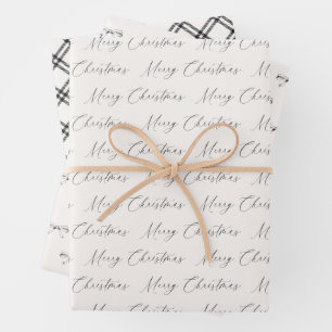 Feuille De Papier Cadeau Fête Moderne Noir et Beige 