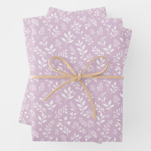 Feuille De Papier Cadeau Feuillage d'automne neutre - Lilas chaud