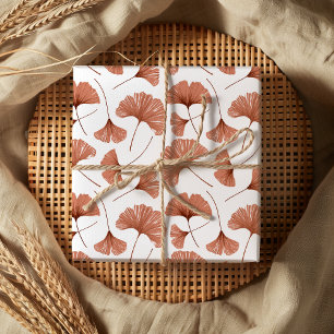 Feuille De Papier Cadeau Feuillage moderne en terre cuite Ginkgo