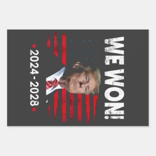 Feuille De Papier Cadeau Fier MAGA Président Trump Jour d'investiture gagné
