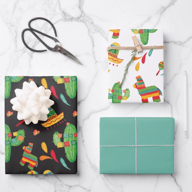 Feuille De Papier Cadeau Fiesta mexicaine (Recto)