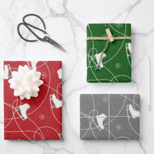 Feuille De Papier Cadeau Figure Patinage sur 3 couleurs