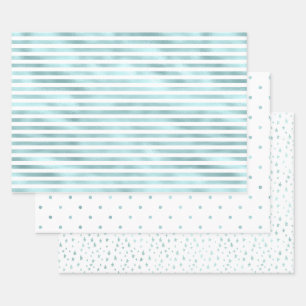 Feuille De Papier Cadeau Filets de pinte Glam Aqua