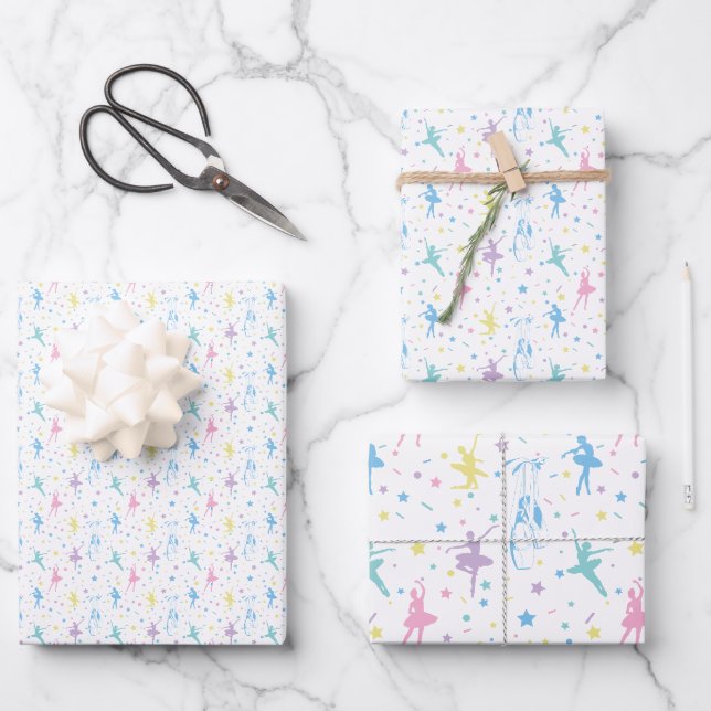 Feuille De Papier Cadeau Fille Ballerina Danseuse - Motif de ballet (Recto)
