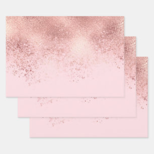 Feuille De Papier Cadeau Fille Blush Rose Or Sprayed Confetti Ombre