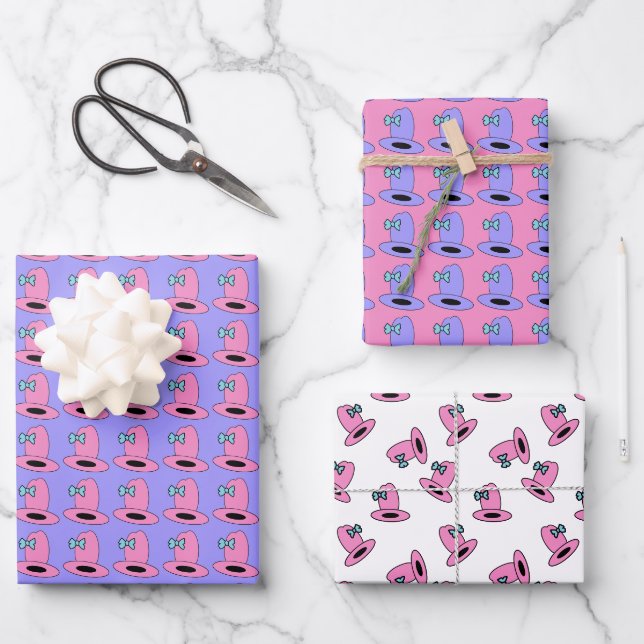 Feuille De Papier Cadeau Fille fille Casquette Anniversaire (Recto)
