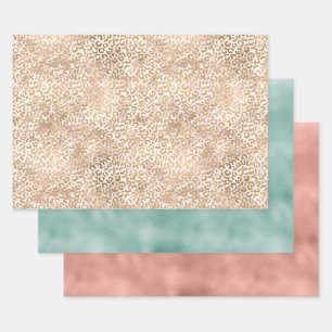 Feuille De Papier Cadeau Fille Glam Gold Empreinte de léopard