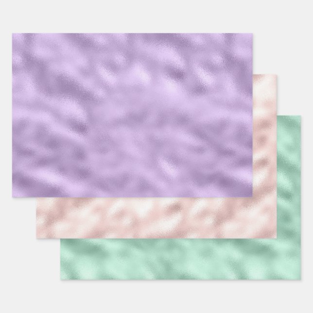 Feuille De Papier Cadeau Fille Glam violet (Lot)