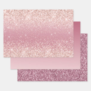 Feuille De Papier Cadeau Fille rose Parties scintillant étincelante