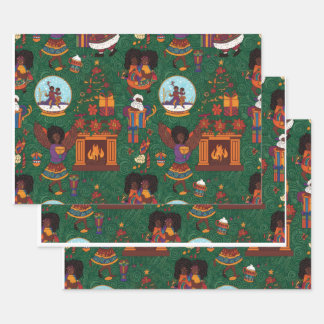 Feuille De Papier Cadeau Fireplace and Kente Cloth
