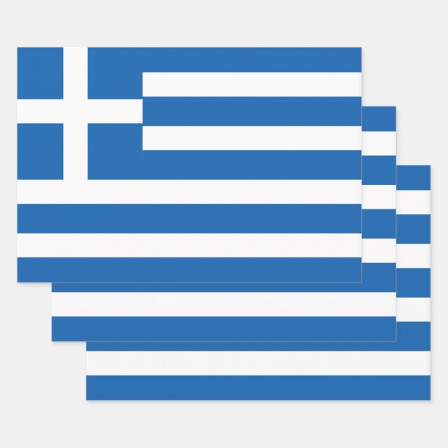 Feuille De Papier Cadeau Flag de Greece (Lot)