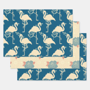 Feuille De Papier Cadeau Flamant rose décoratif de style art et artisanat à