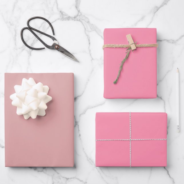 Feuille De Papier Cadeau Flamant rose Pastel clair Schauss rose Tons 3 (Recto)
