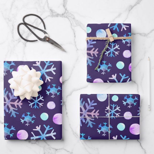 Feuille De Papier Cadeau Flambeaux d'hiver (Recto)