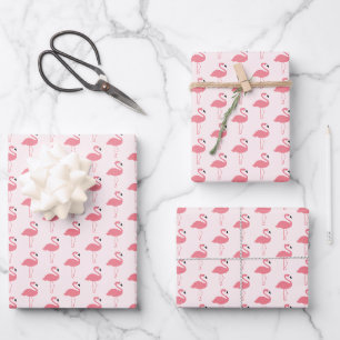 Feuille De Papier Cadeau Flamingo rose motif animal