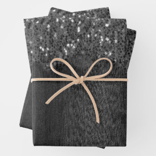 Feuille De Papier Cadeau Flamme blanc noir brille bois rustique