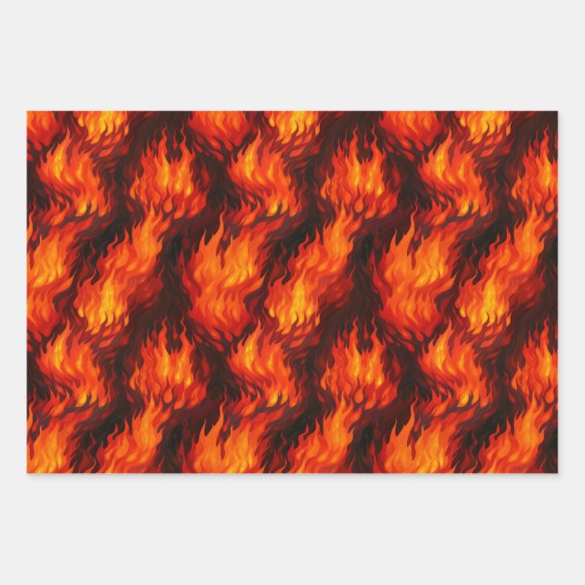 Feuille De Papier Cadeau Flamme de feu (Devant)